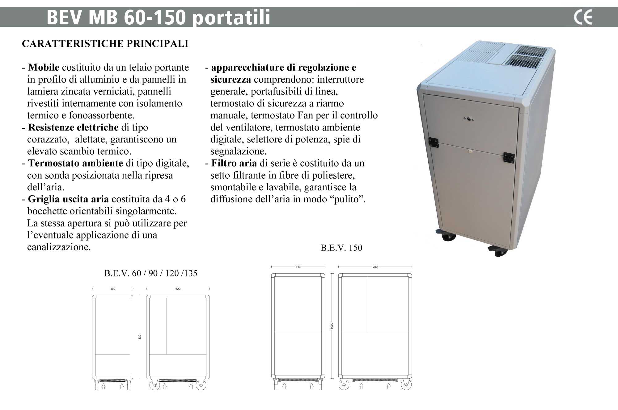 Gruppi termoelettrici ventilati portatili BEV MB_60-150