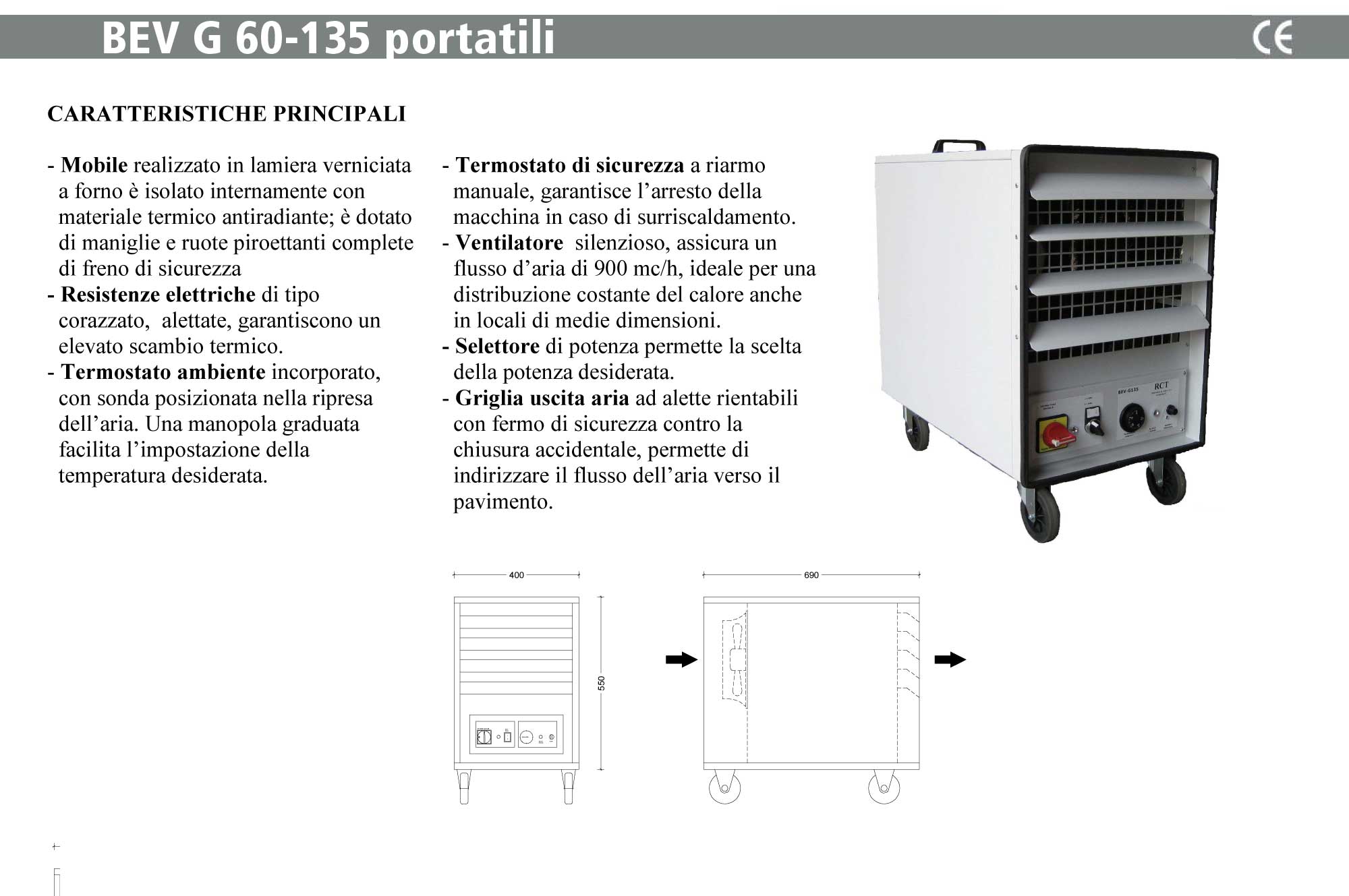 Gruppi termoelettrici ventilati portatili BEV_G_60_135